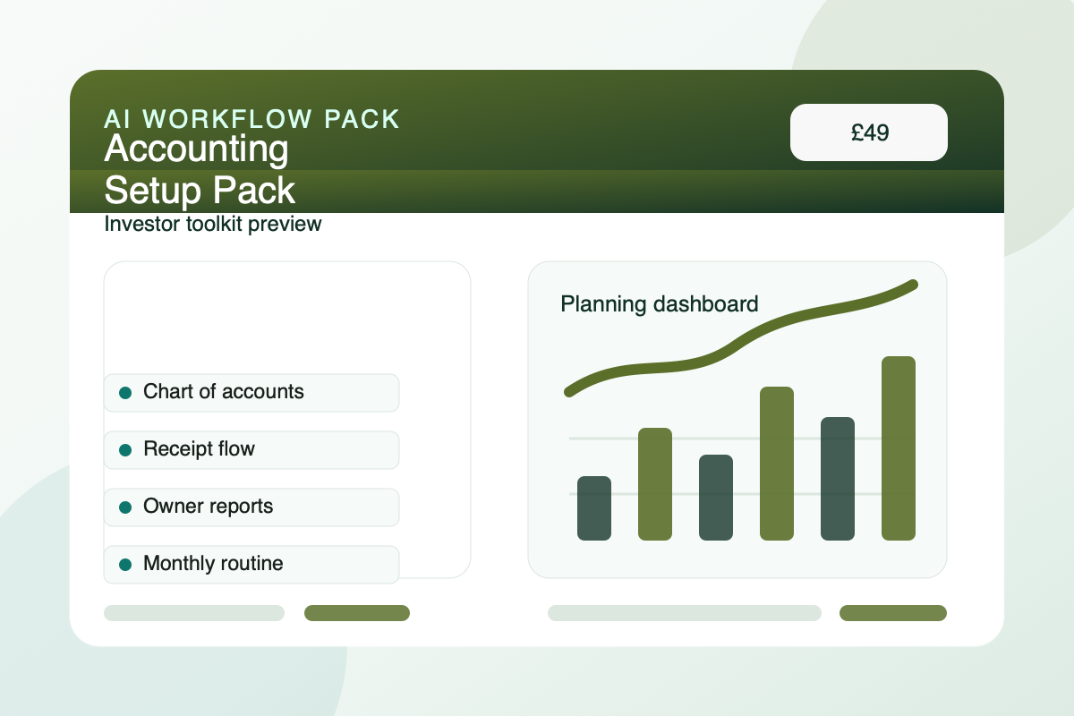 Holiday Let Accounting Setup Pack product artwork.
